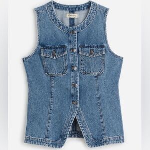 Madewell Denim High Crewneck Vest in Billings Wash Size 4
